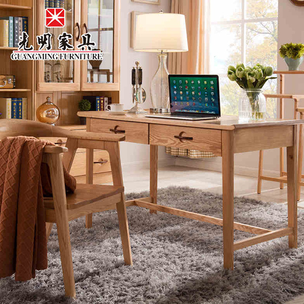 全实木电脑桌书桌 红橡木笔记本书桌 家用简约实木写字桌 WX3-6101-120